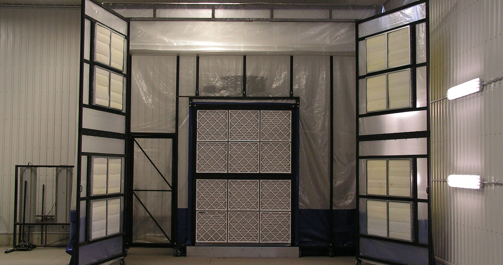 Retractable Booth showing filters